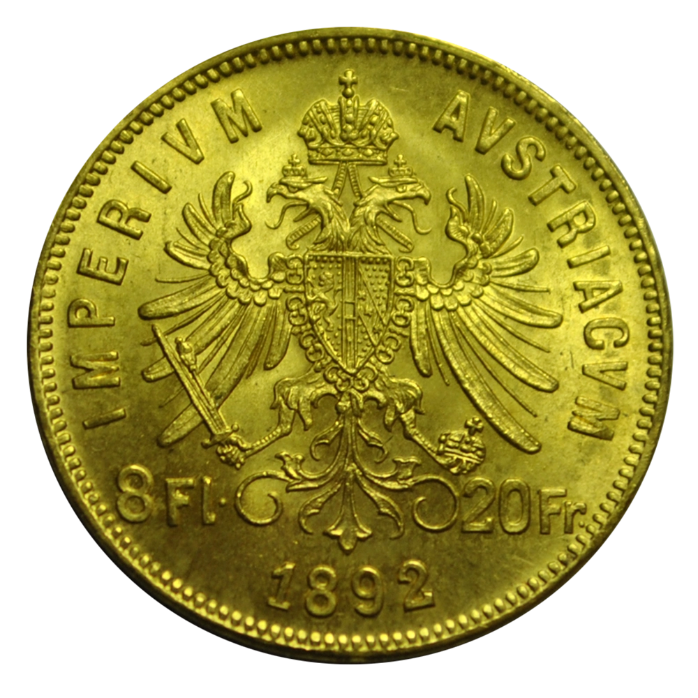 Francesco Giuseppe I 20 franchi d'oro o 8 fiorini 1892 Kremnitz
