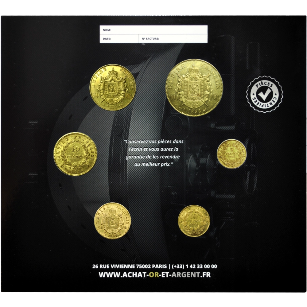 Set Complet des Francs Napoléon Or