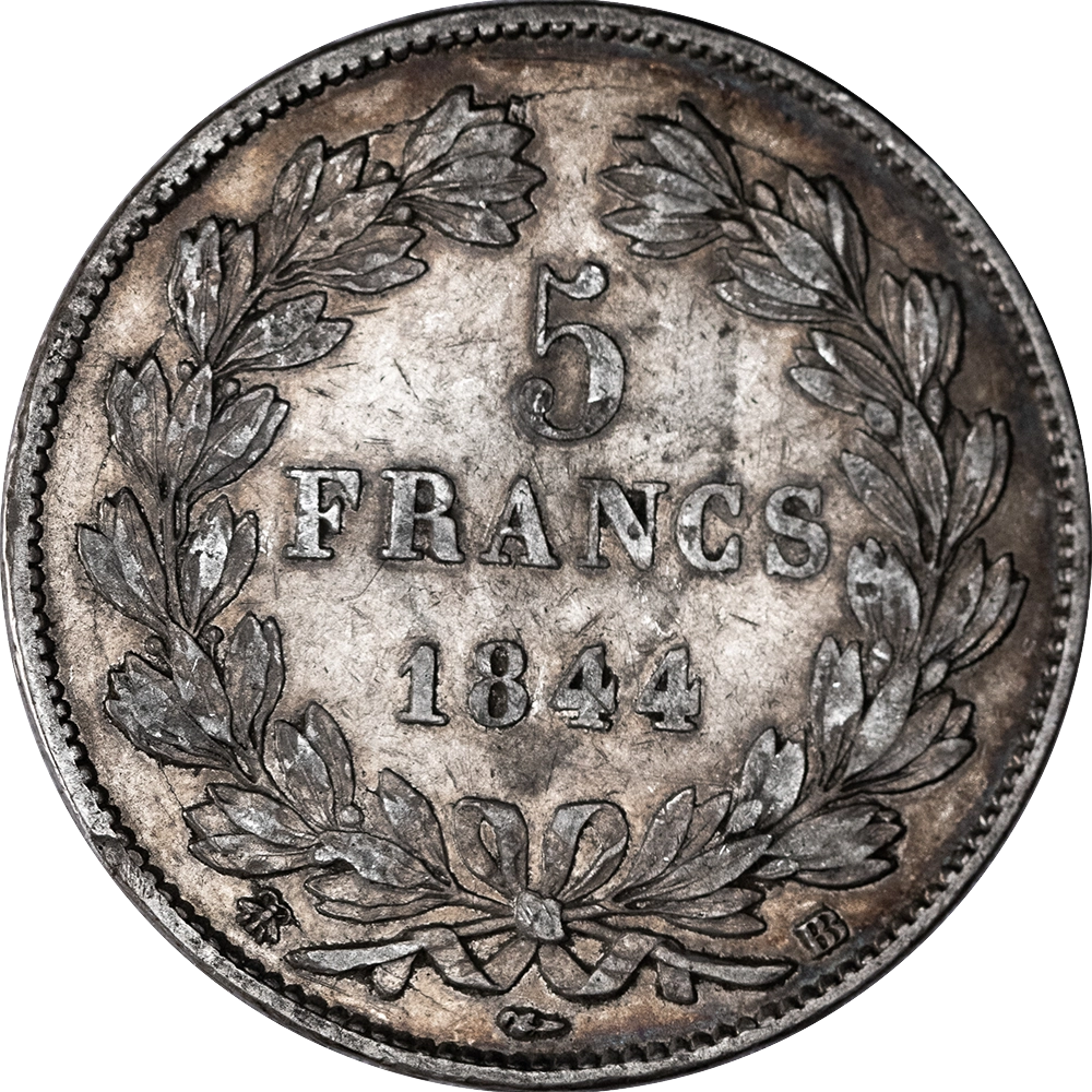 Restauration - 5 Francs Louis-Philippe 1844 Strasbourg