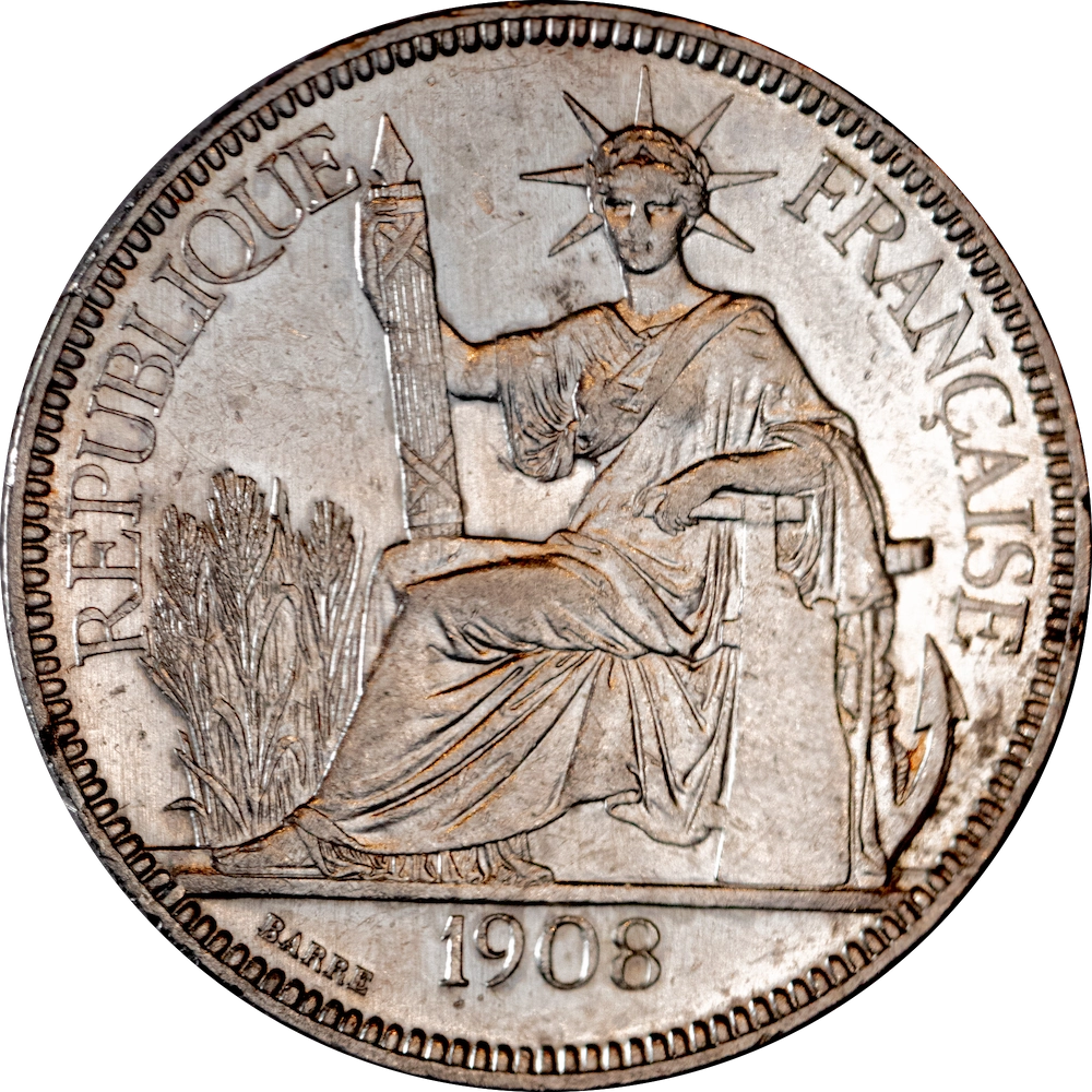 French Indochina 1 piaster 1908 Paris
