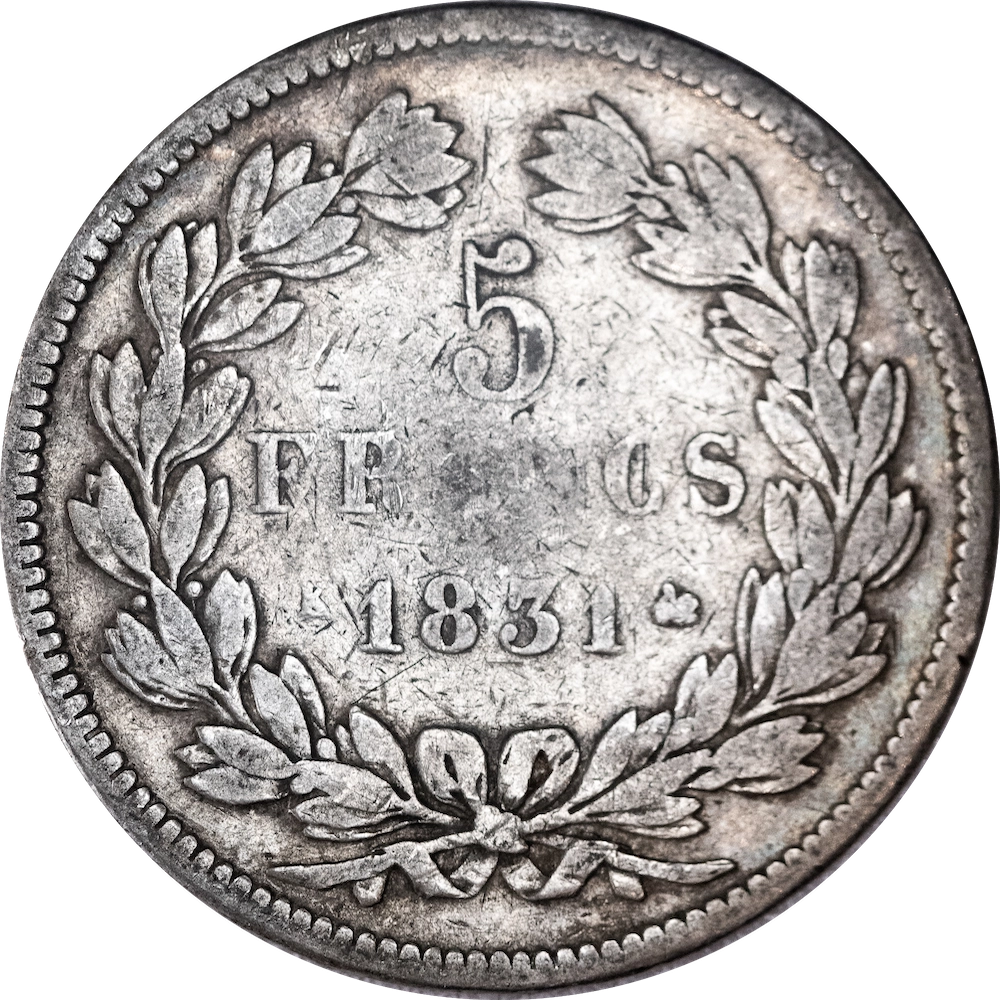 Constitutional Monarchy - Louis Philippe 5 Francs 1831 Bordeaux