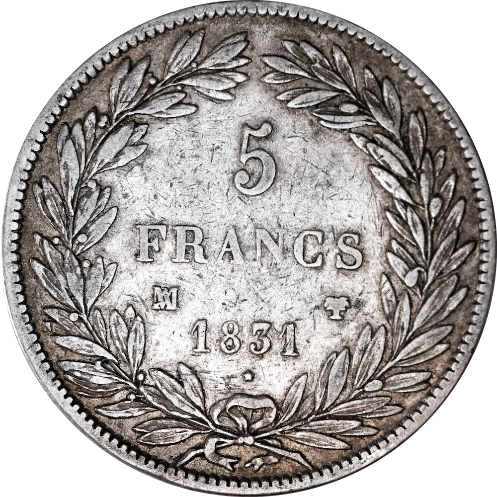 Constitutional Monarchy - Louis Philippe Tollier type 5 Francs 1831 Bordeaux