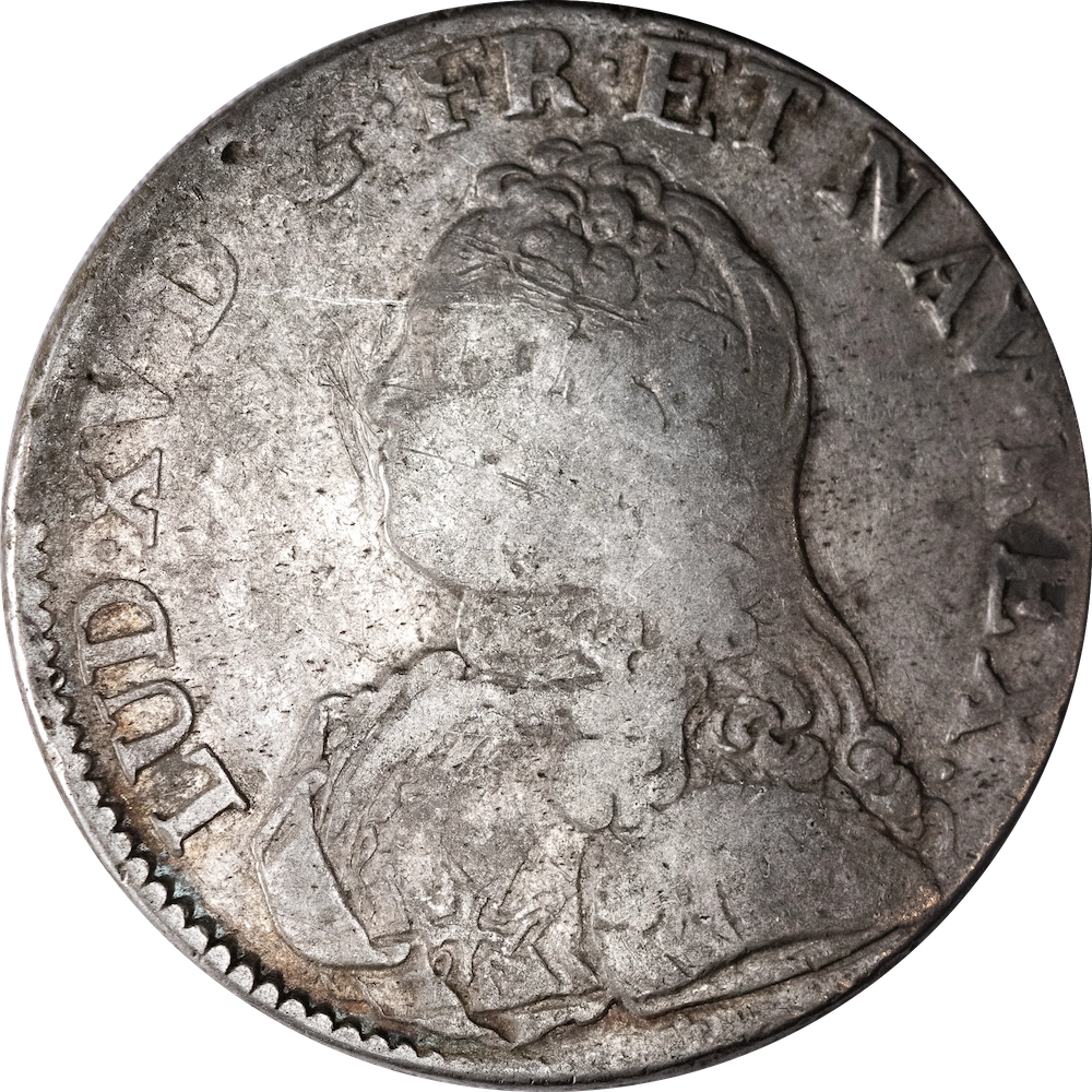 Royaume de France -  Écu Louis XV aux branches d'olivier 1728 C