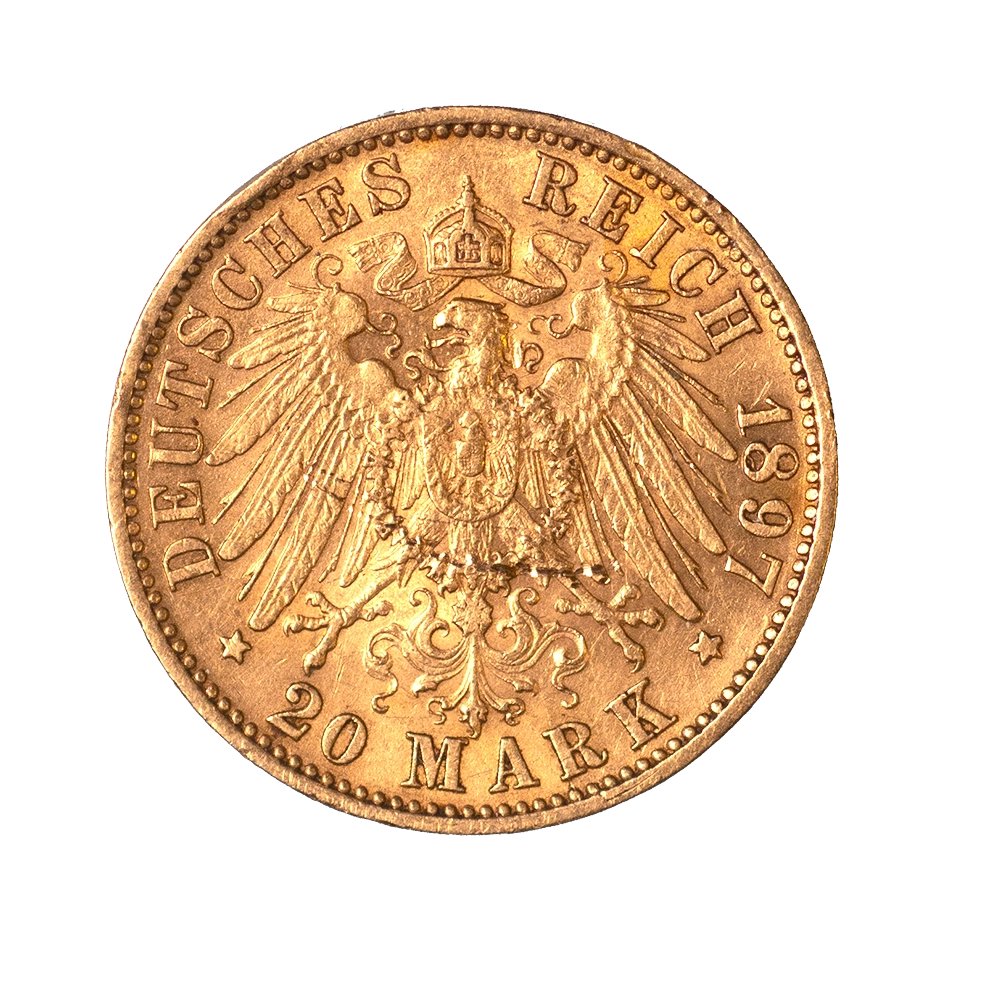 Wilhelm II 20 Mark 1897 Stuttgart